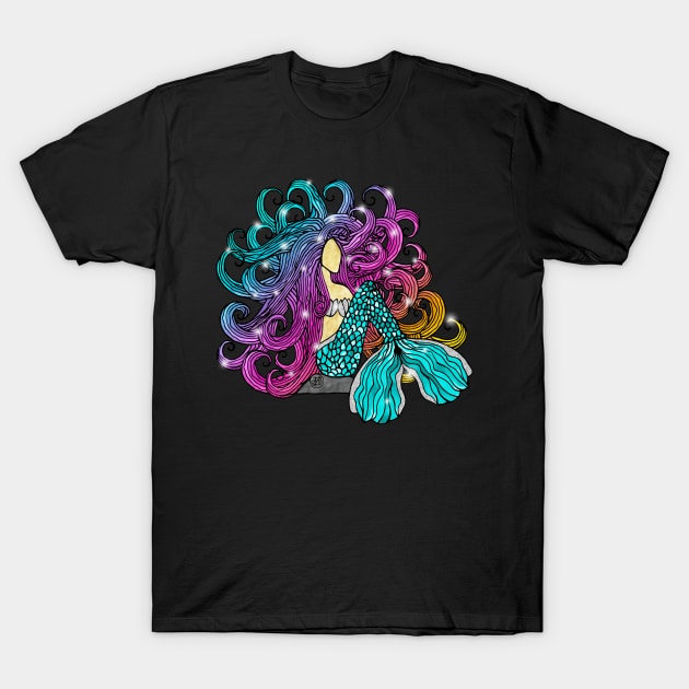 Rainbow Mermaid T-Shirt by ArtLovePassion